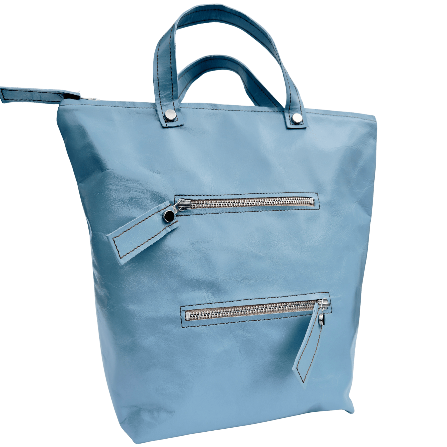 Sac à dos/sac en cuir tasche-rucksack-battaglia-blau-ciel-vorne-griff