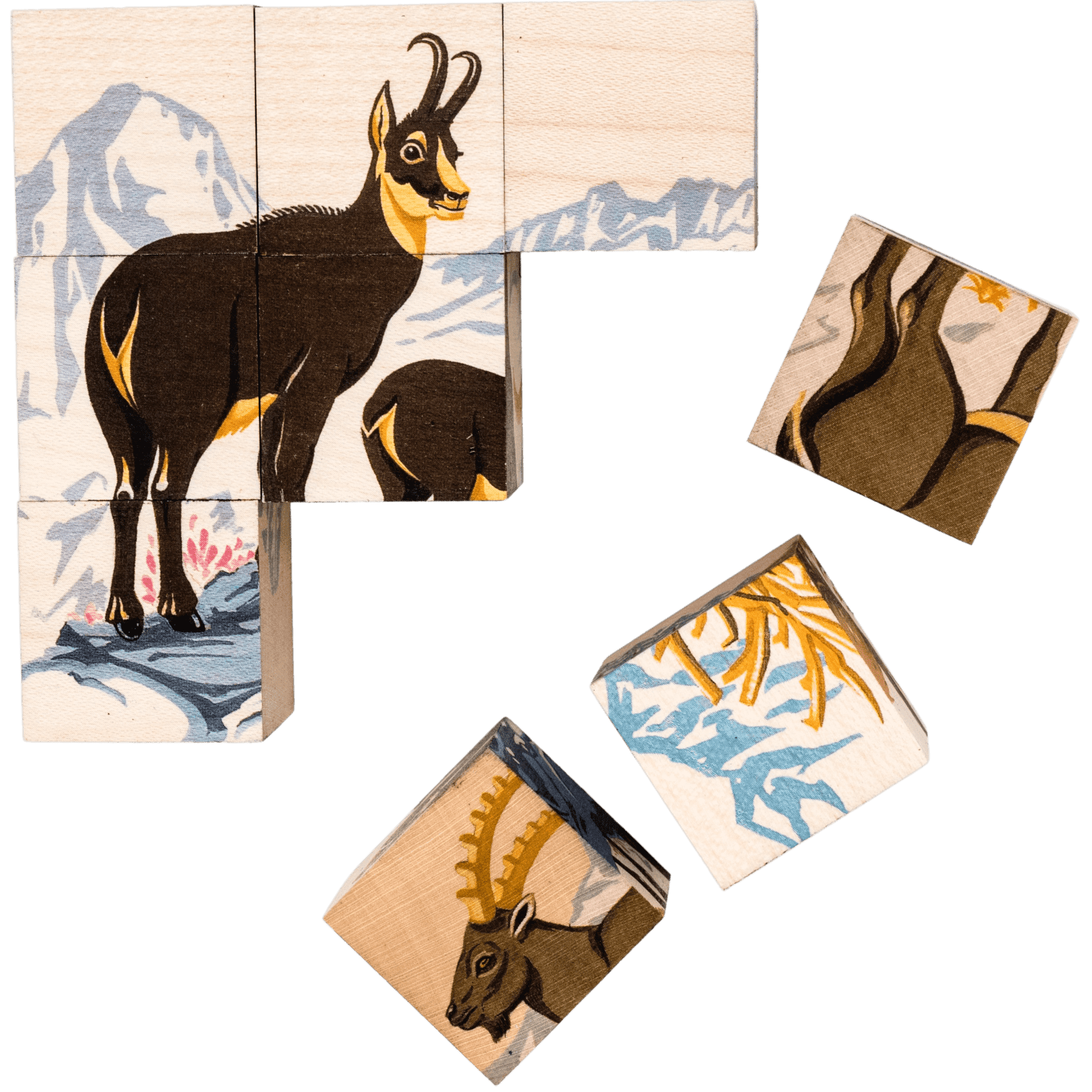 Puzzle à cubes « Animaux de la montagne »