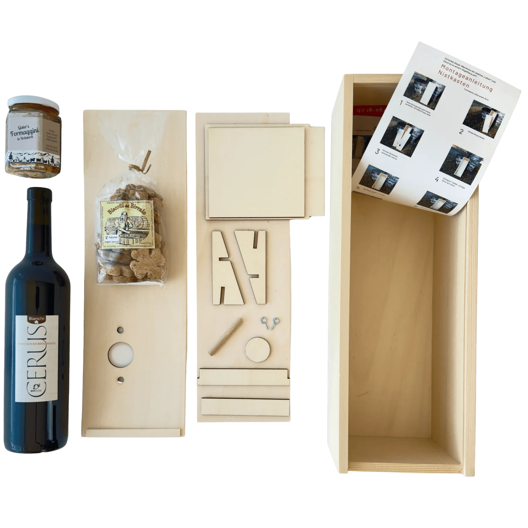 Caisse à vin en forme de nichoir