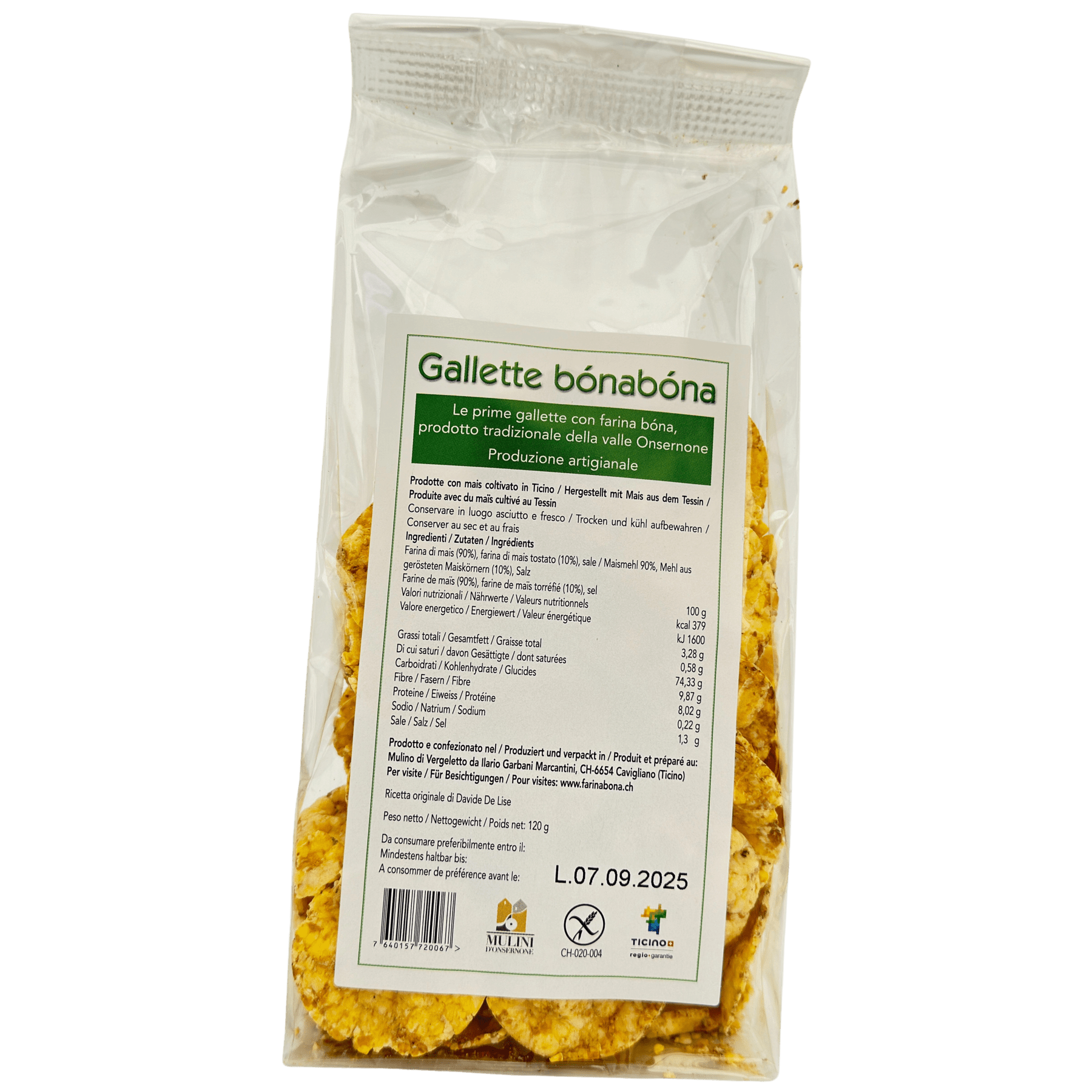Galettes de maïs avec farina bona