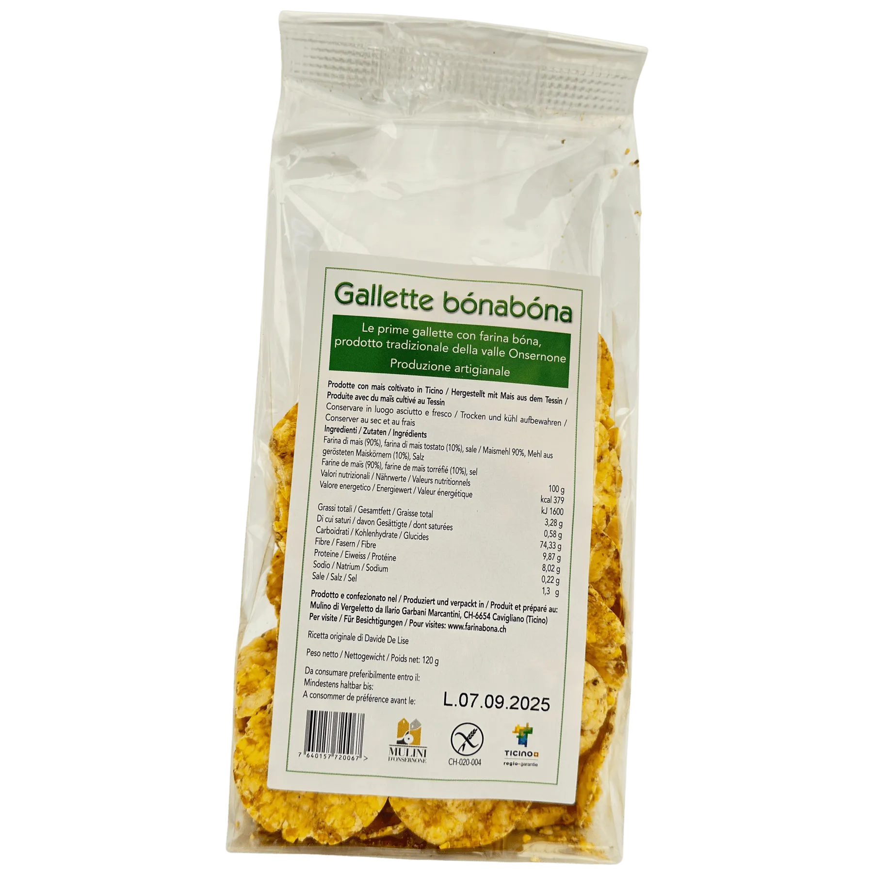 Galettes de maïs avec farina bona