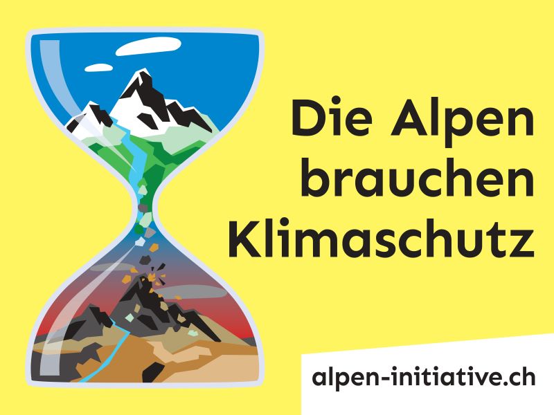 Drapeau: Pour les Alpes, protégeons le climat