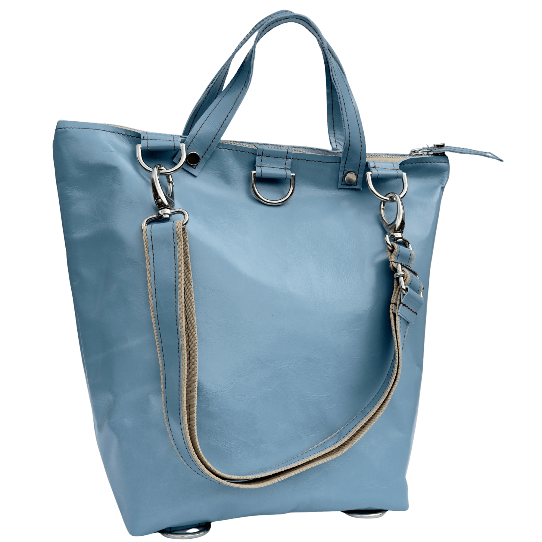 Sac à dos/sac en cuir tasche-rucksack-battaglia-blau-ciel-hinten-umhaenge