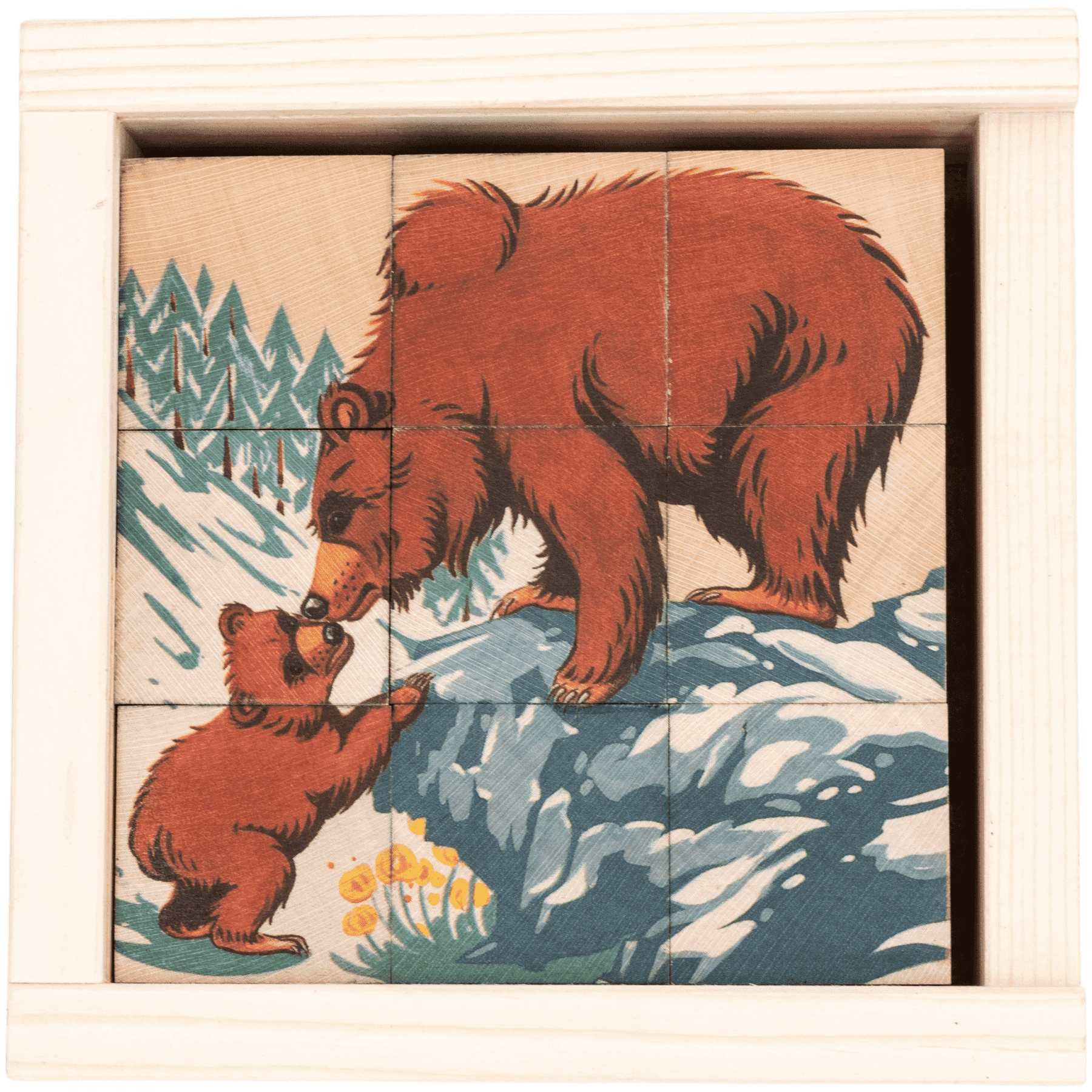Puzzle à cubes « Animaux de la montagne »